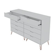 10-drawer double tall dresser with metal legs in white by Manhattan Comfort additional picture 6