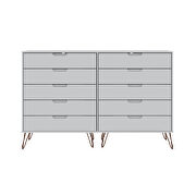 10-drawer double tall dresser with metal legs in white by Manhattan Comfort additional picture 9