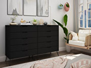 10-drawer double tall dresser with metal legs in black by Manhattan Comfort additional picture 4