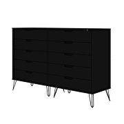 10-drawer double tall dresser with metal legs in black by Manhattan Comfort additional picture 10