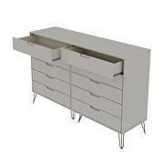 10-drawer double tall dresser with metal legs in off white and nature by Manhattan Comfort additional picture 6