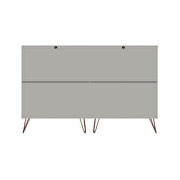 10-drawer double tall dresser with metal legs in off white and nature by Manhattan Comfort additional picture 7