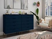 10-drawer double tall dresser with metal legs in tatiana midnight blue by Manhattan Comfort additional picture 4