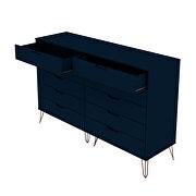 10-drawer double tall dresser with metal legs in tatiana midnight blue by Manhattan Comfort additional picture 6