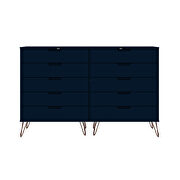 10-drawer double tall dresser with metal legs in tatiana midnight blue by Manhattan Comfort additional picture 9