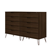 10-drawer double tall dresser with metal legs in brown by Manhattan Comfort additional picture 9
