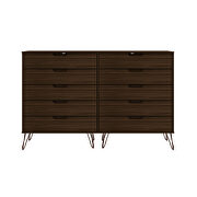 10-drawer double tall dresser with metal legs in brown by Manhattan Comfort additional picture 10