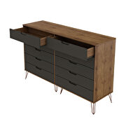 10-drawer double tall dresser with metal legs in nature and textured gray by Manhattan Comfort additional picture 5