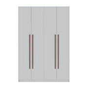 Modern 2-section freestanding wardrobe armoire closet in white by Manhattan Comfort additional picture 3