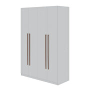 Modern 2-section freestanding wardrobe armoire closet in white additional photo 5 of 9