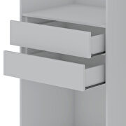 Modern 2-section freestanding wardrobe armoire closet in white by Manhattan Comfort additional picture 6