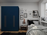 Modern 2-section freestanding wardrobe armoire closet in tatiana midnight blue by Manhattan Comfort additional picture 2
