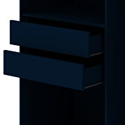Modern 2-section freestanding wardrobe armoire closet in tatiana midnight blue by Manhattan Comfort additional picture 3