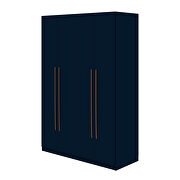 Modern 2-section freestanding wardrobe armoire closet in tatiana midnight blue by Manhattan Comfort additional picture 6