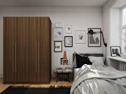 Modern 2-section freestanding wardrobe armoire closet in brown by Manhattan Comfort additional picture 2