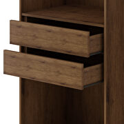 Modern 2-section freestanding wardrobe armoire closet in nature and textured gray additional photo 5 of 9