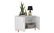 Mid-century - modern double side cabinet with 2 shelves in white by Manhattan Comfort additional picture 4