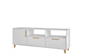 Mid-century - modern 53.15 TV stand with 6 shelves in white by Manhattan Comfort additional picture 2
