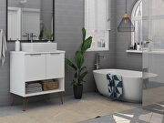 Bathroom vanity sink 2.0 with metal legs in white by Manhattan Comfort additional picture 10