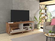 Tv stand with casters in off white and nature by Manhattan Comfort additional picture 2