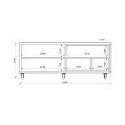 Tv stand with casters in off white and nature by Manhattan Comfort additional picture 3