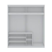 Open long hanging wardrobe closet with shoe storage in white by Manhattan Comfort additional picture 8