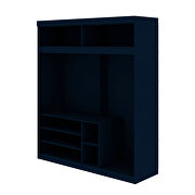 Open long hanging wardrobe closet with shoe storage in tatiana midnight blue by Manhattan Comfort additional picture 9