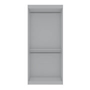 Open double hanging modern wardrobe closet with 2 hanging rods in white by Manhattan Comfort additional picture 10