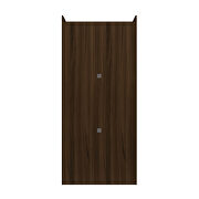 Open double hanging modern wardrobe closet with 2 hanging rods in brown by Manhattan Comfort additional picture 6