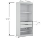 White 2-sectional open hanging module wardrobe closet by Manhattan Comfort additional picture 8