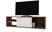 Mid-century - modern 53.15 TV stand with 3 shelves in oak and white by Manhattan Comfort additional picture 4