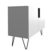 Mid-century - modern double side cabinet with 4 shelves in white by Manhattan Comfort additional picture 7