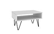 Mid-century - modern 21.06 coffee table with 1 cubby in white by Manhattan Comfort additional picture 2