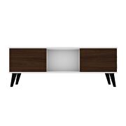 53.15 mid-century modern TV stand in white and nut brown by Manhattan Comfort additional picture 2