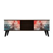 53.15 mid-century modern TV stand in multi color red and blue by Manhattan Comfort additional picture 2