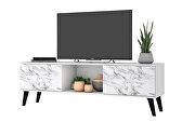 62.20 mid-century modern TV stand in white and marble stamp by Manhattan Comfort additional picture 10