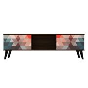 62.20 mid-century modern TV stand in multi color red and blue by Manhattan Comfort additional picture 2