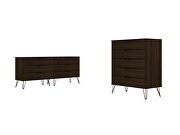 5-drawer and 6-drawer brown dresser set by Manhattan Comfort additional picture 2