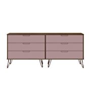 5-drawer and 6-drawer nature and rose pink dresser set by Manhattan Comfort additional picture 7