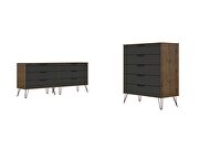 5-drawer and 6-drawer nature and textured gray dresser set by Manhattan Comfort additional picture 5