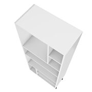 Tall bookcase with 8 shelves in white with black feet by Manhattan Comfort additional picture 4