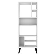 Tall bookcase with 8 shelves in white with black feet by Manhattan Comfort additional picture 5