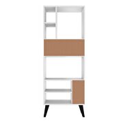 Tall bookcase with 8 shelves in white with black feet by Manhattan Comfort additional picture 6