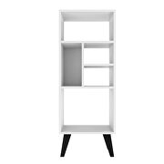 Mid-high bookcase with 5 shelves in white with black feet by Manhattan Comfort additional picture 5