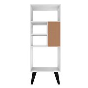Mid-high bookcase with 5 shelves in white with black feet by Manhattan Comfort additional picture 6