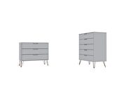 5-drawer and 3-drawer white dresser set by Manhattan Comfort additional picture 2