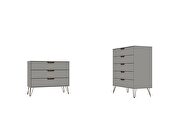 5-drawer and 3-drawer off white and nature dresser set by Manhattan Comfort additional picture 2
