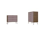 5-drawer and 3-drawer nature and rose pink dresser set by Manhattan Comfort additional picture 2