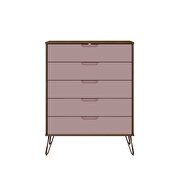 5-drawer and 3-drawer nature and rose pink dresser set by Manhattan Comfort additional picture 5