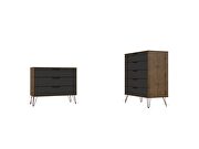 5-drawer and 3-drawer nature and textured gray dresser set by Manhattan Comfort additional picture 2